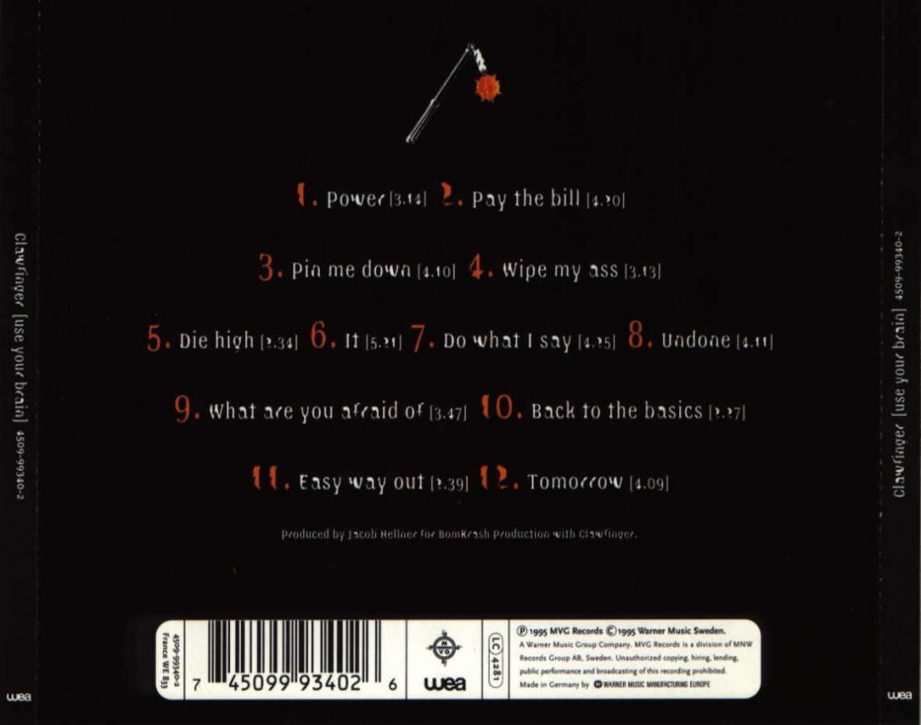 Clawfinger  Use your brain  back